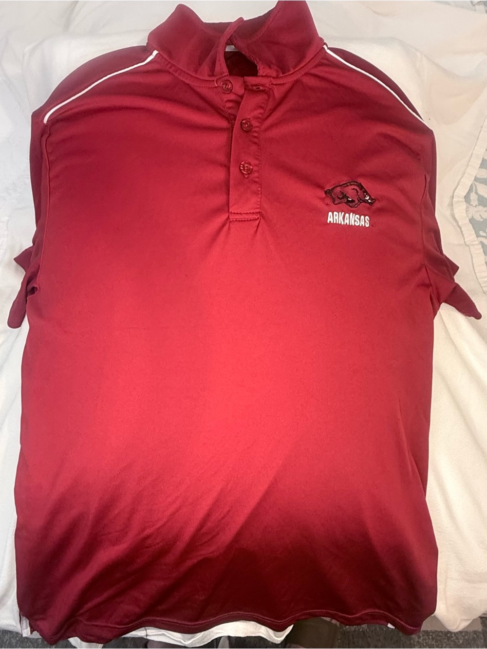 Men's Arkansas Razorbacks Polo Shirt - Red Performance Short Sleeve